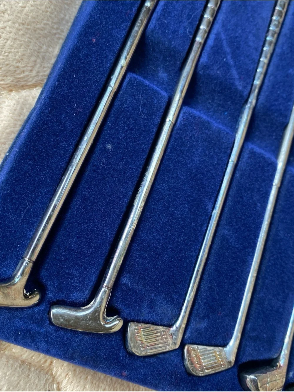 Silverplated Golf Stir Cocktail Sticks Set of 6 VTG International Silver Co.